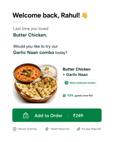 Customer Personalized Menu Recommendation